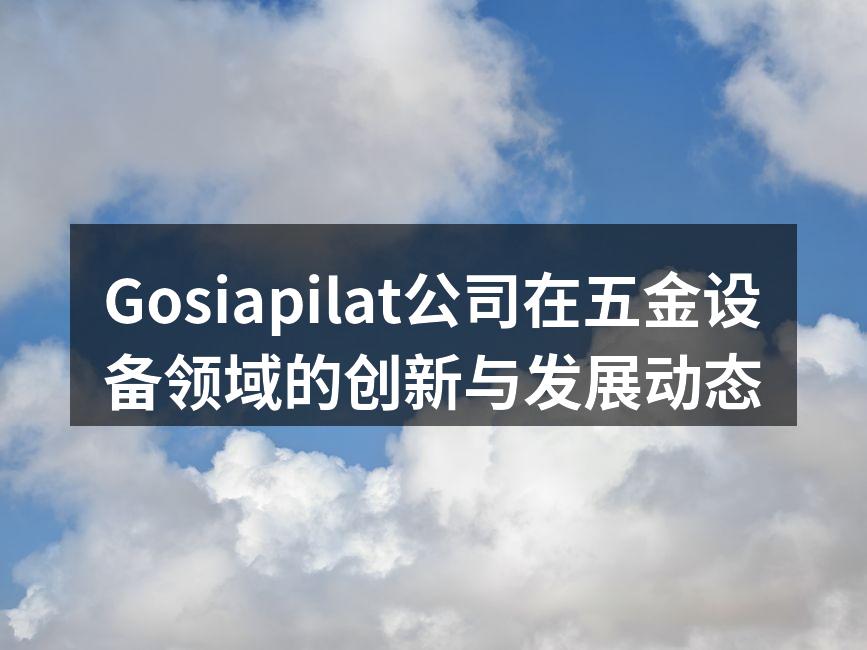 Gosiapilat公司在五金设备领域的创新与发展动态